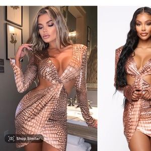 Snakeskin Cut-Out Dress